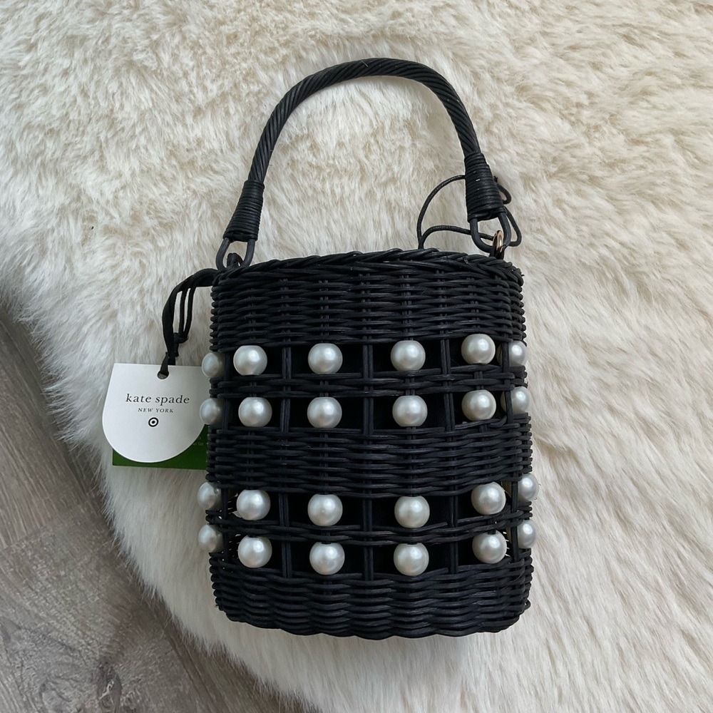 ♠️🤍Pearl Embellished Basket Bucket Bag - kate spade new york x Target Black - Picture 4 of 10